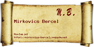 Mirkovics Bercel névjegykártya